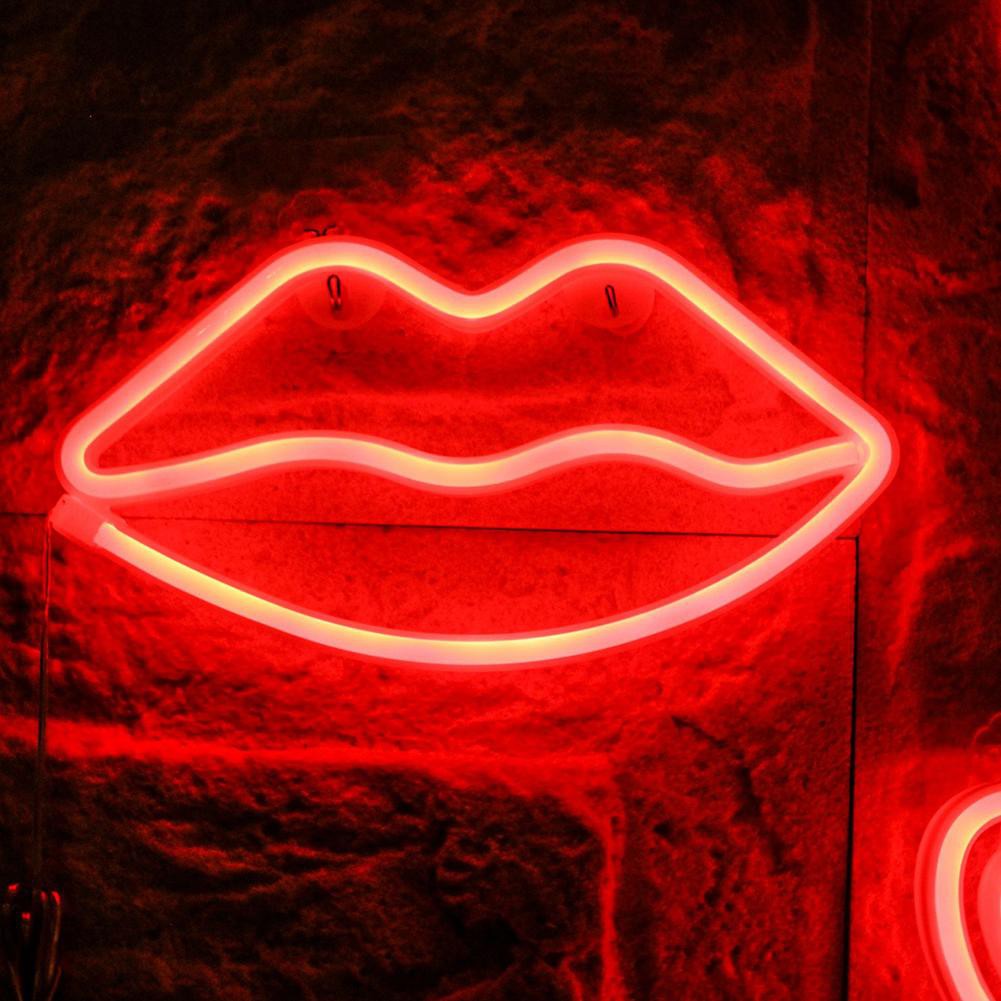 Đèn LED Neon hình đôi môi trang trí phòng cho bé