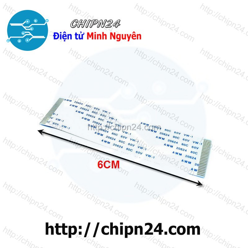 [1 SỢI] Cáp FFC/FPC 24P 1.0MM 6CM cùng chiều