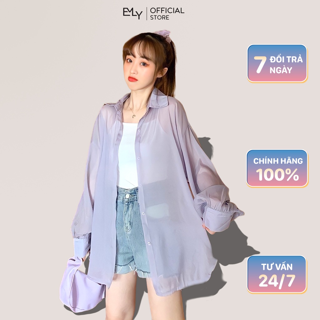 Áo khoác nữ sơ mi mỏng Emilyshop ulzzang