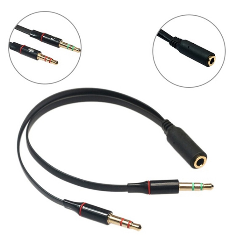 Dây cáp chia cổng âm thanh 3.5mm từ 1 đầu cái sang 2 đầu đực và Dây cáp gộp audio và mic 3.5mm Jack gộp tai nghe