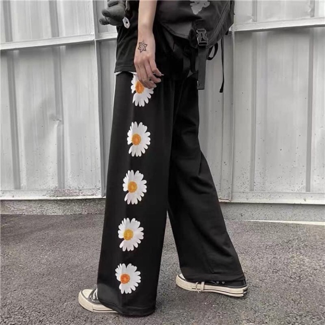 Long pant in hình hoa - quần dài in hoa ống suông unisex nam nữ