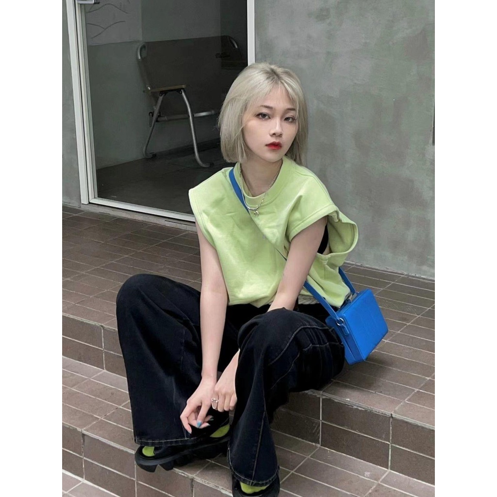 Áo Thun Nữ Không Tay Thêu Chữ Thời Trang Năng Động