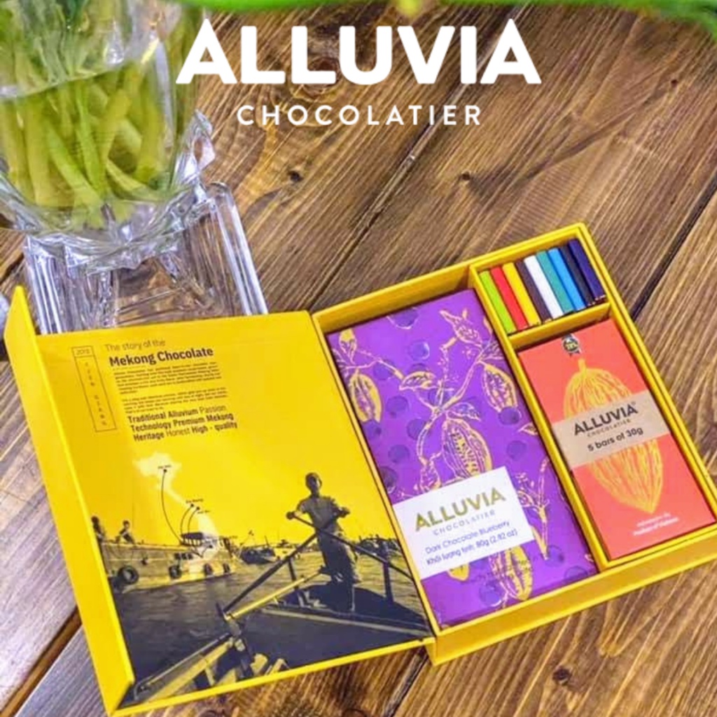 Hộp quà tặng socola nguyên chất Mekong Mystery Alluvia Chocolate| Hộp quà tặng ý nghĩa cho người yêu, người thân