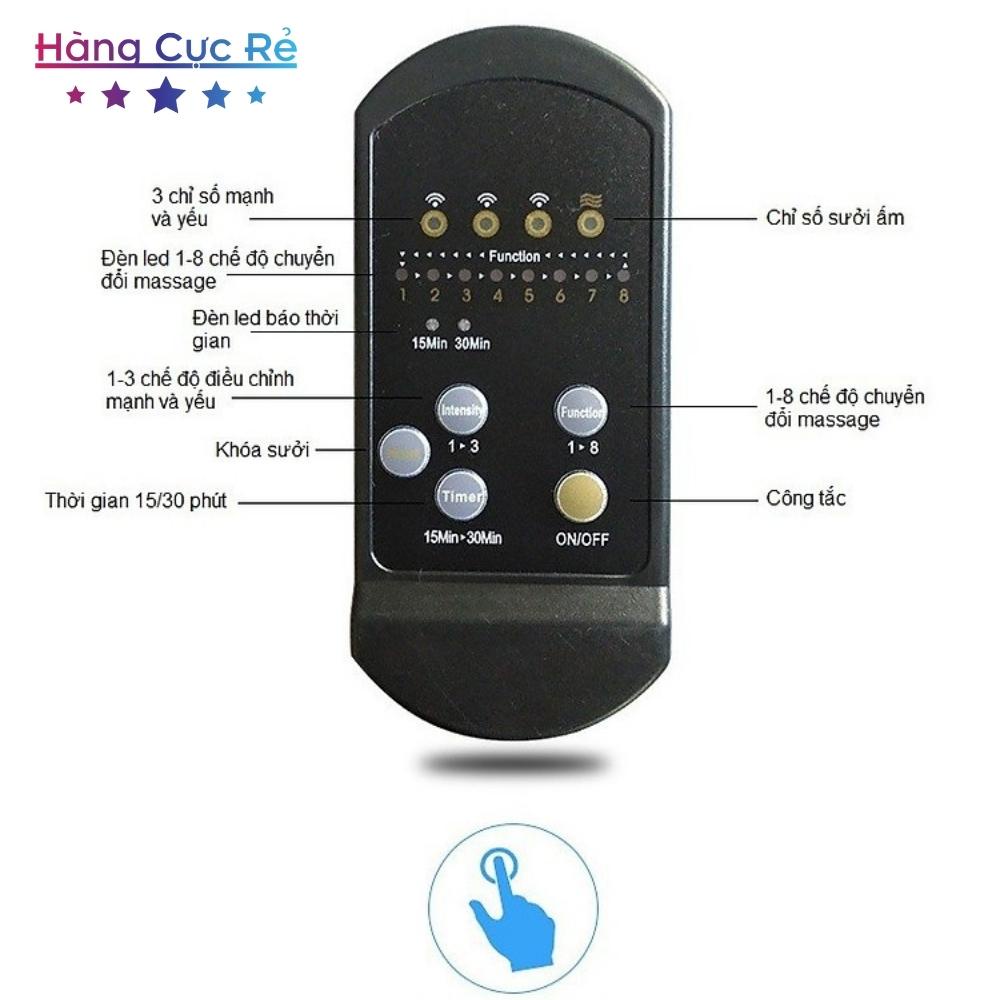 Nệm massage toàn thân xoa bóp giảm đau mát xa lưng, có remote điều khiển, tặng Tẩu sạc JB100B - Shop Hàng Cực Rẻ