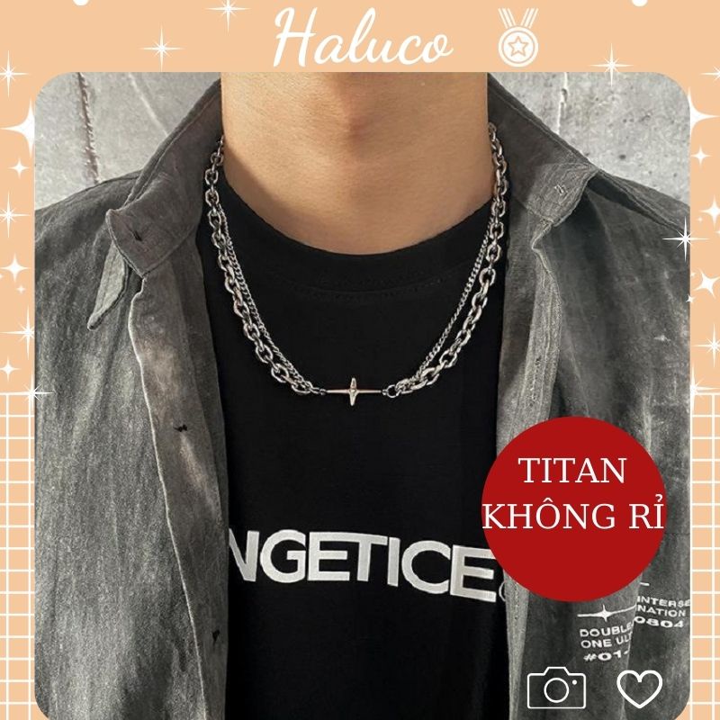 Dây Chuyền Nam Enchanted màu bạc,vòng cổ hip hop chất liệu titan cao cấp không rỉ Haluco accessories VCN01