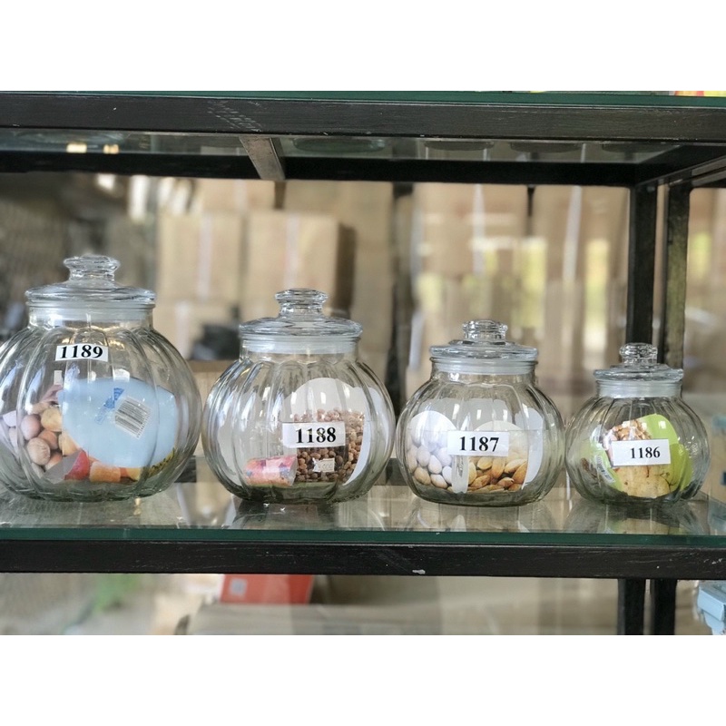Lọ Đựng Gia Vị Thuỷ Tinh Quả Bí Cam Homeware
