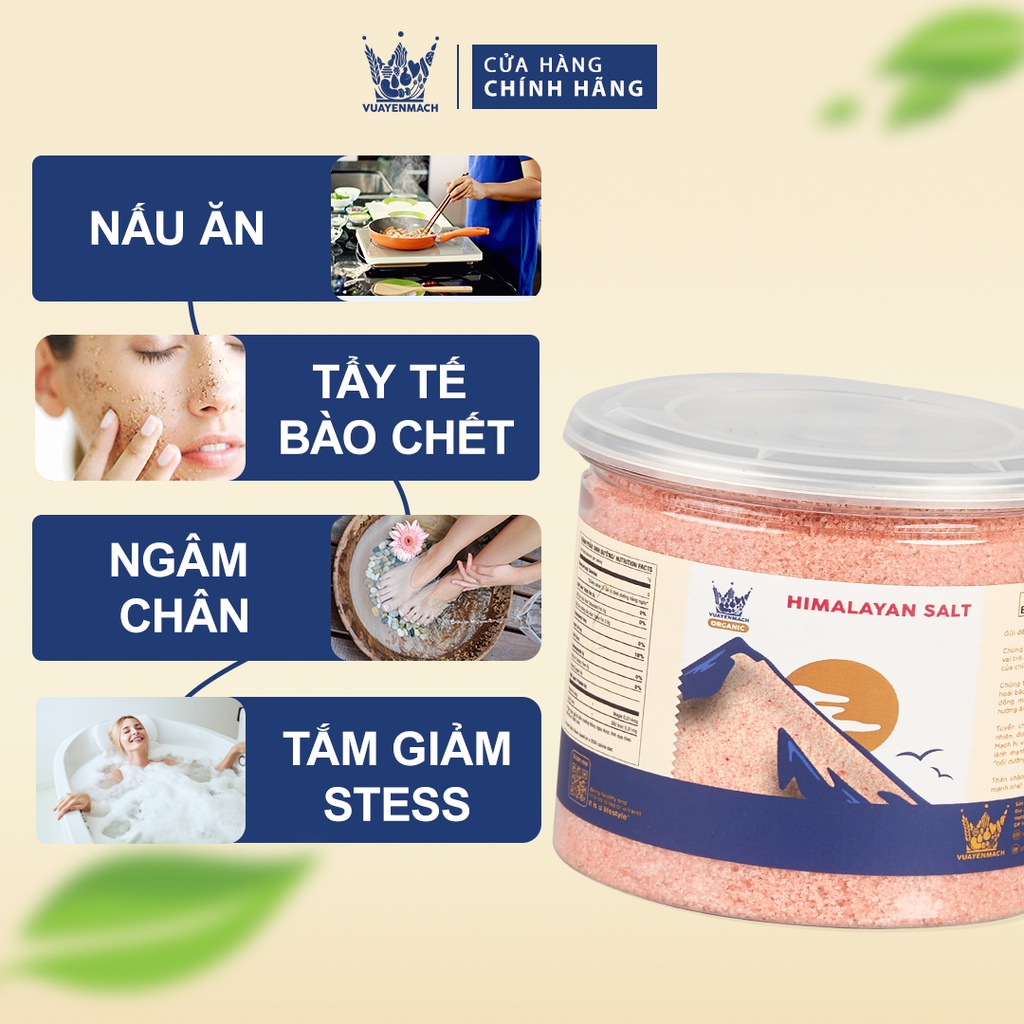 [SET 10 HỘP] Muối hồng Himalaya VUA YẾN MẠCH nhập khẩu Pakistan chính hãng chuyên dùng nấu ăn 500gr