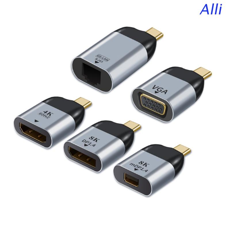 Bộ chuyển đổi Alli Type-C sang HDMI/Vga/DP/RJ45/mini DP -HD 4K 60Hz cho laptop táo,tablet táo