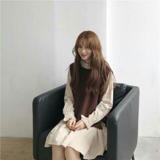 Áo gile len cột nơ eo 😍