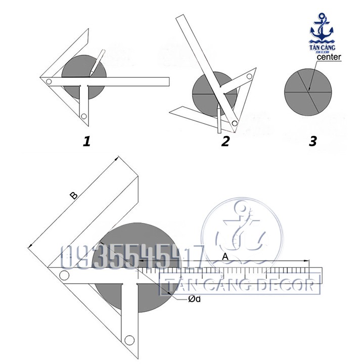 Thước Vuông Đo Tâm 200 x 150 mm - A080045