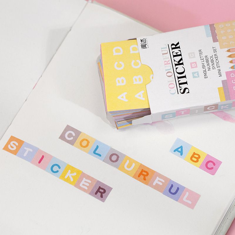 Hộp nhãn dán sticker chữ cái 48 miếng dán Tả Bí Lù Store