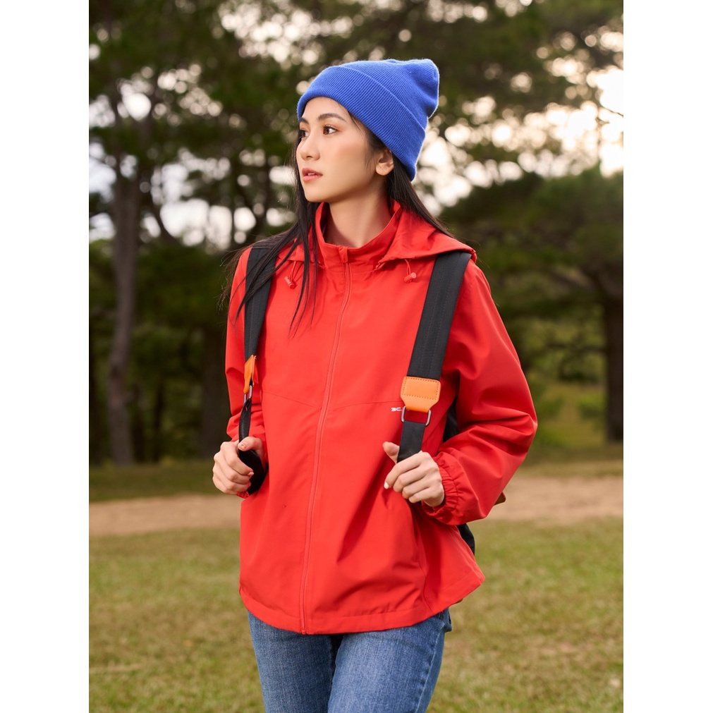Áo khoác gió YODY nữ 3 lớp 3C PLUS cản gió, mưa có mũ AKN5040