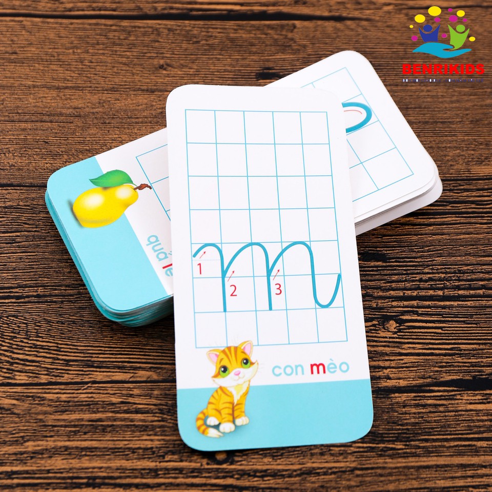 Bộ 5 Thẻ Học Flashcard Bẻnikids Tặng Kèm Bộ Thẻ Học Chữ Và Số (Chủ Đề Ngẫu Nhiên)