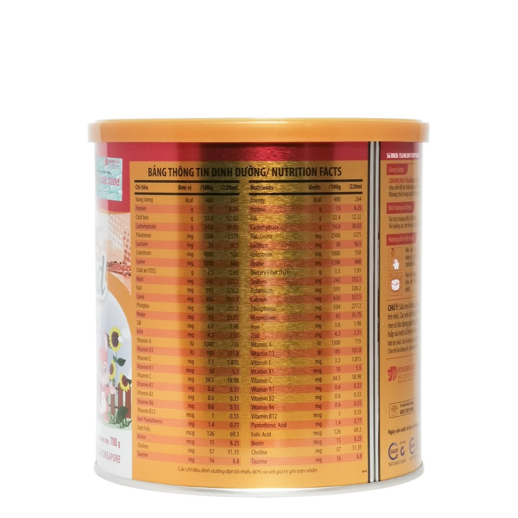 Sữa bột DIAMOND Nutrient Kid 1,2 700g _