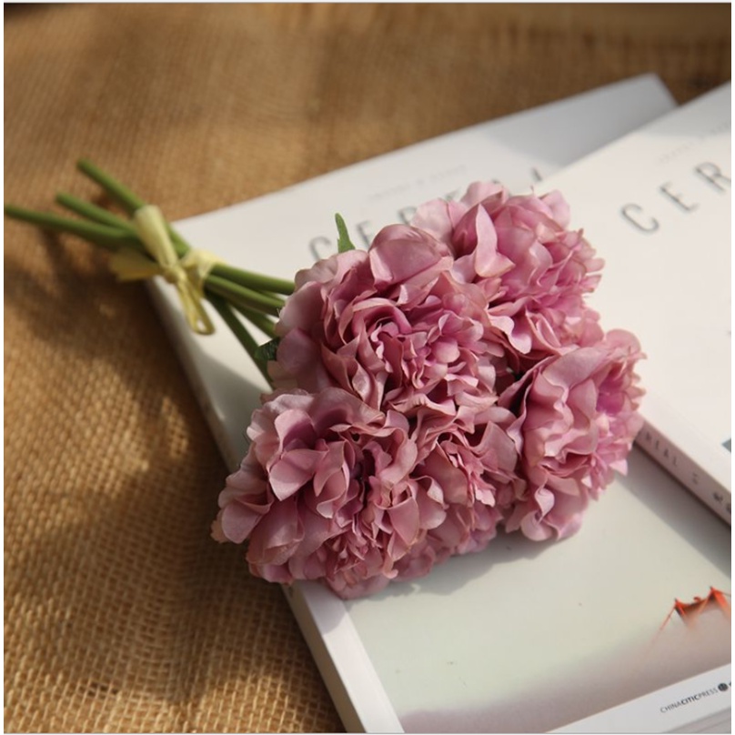1 Bó Hoa Cẩm Tú Cầu Giả 5 Bông Trang Trí Tiệc Cưới / Lễ Tình Nhân