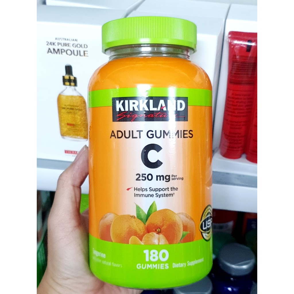 Kẹo dẻo bổ sung Vitamin C Kirkland Adult Gummies C 250mg chai 180 viên của Mỹ