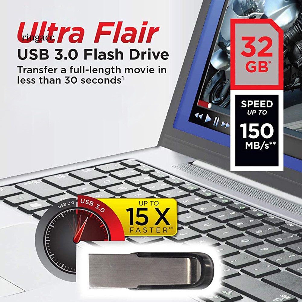 Thẻ nhớ kiểu chữ U có đầu USB 3.0 bằng kim loại tiện dụng | BigBuy360 - bigbuy360.vn