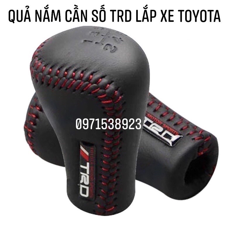 Tay nắm cần số TRD lắp xe TOYOTA INNOVA FORTUNER HILUX VIOS V.v.v quá xịn xò hàng cao cấp đường may chỉ đỏ.