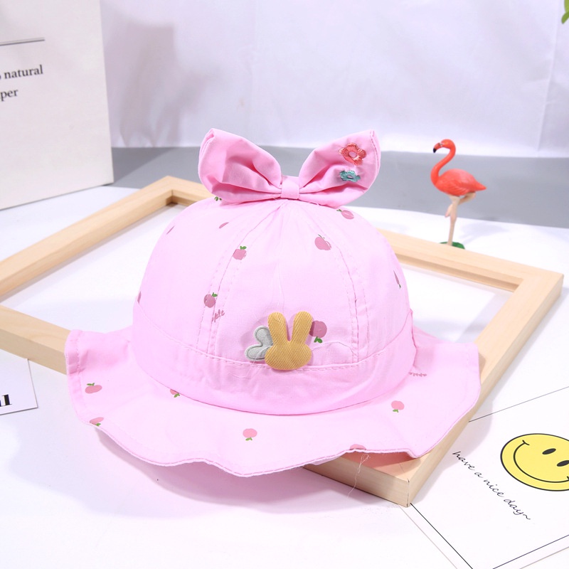 Nón Tai Bèo Che Nắng Đính Nơ Thời Trang Xuân Hè Cho Bé Gái 0-6 Tháng Tuổi