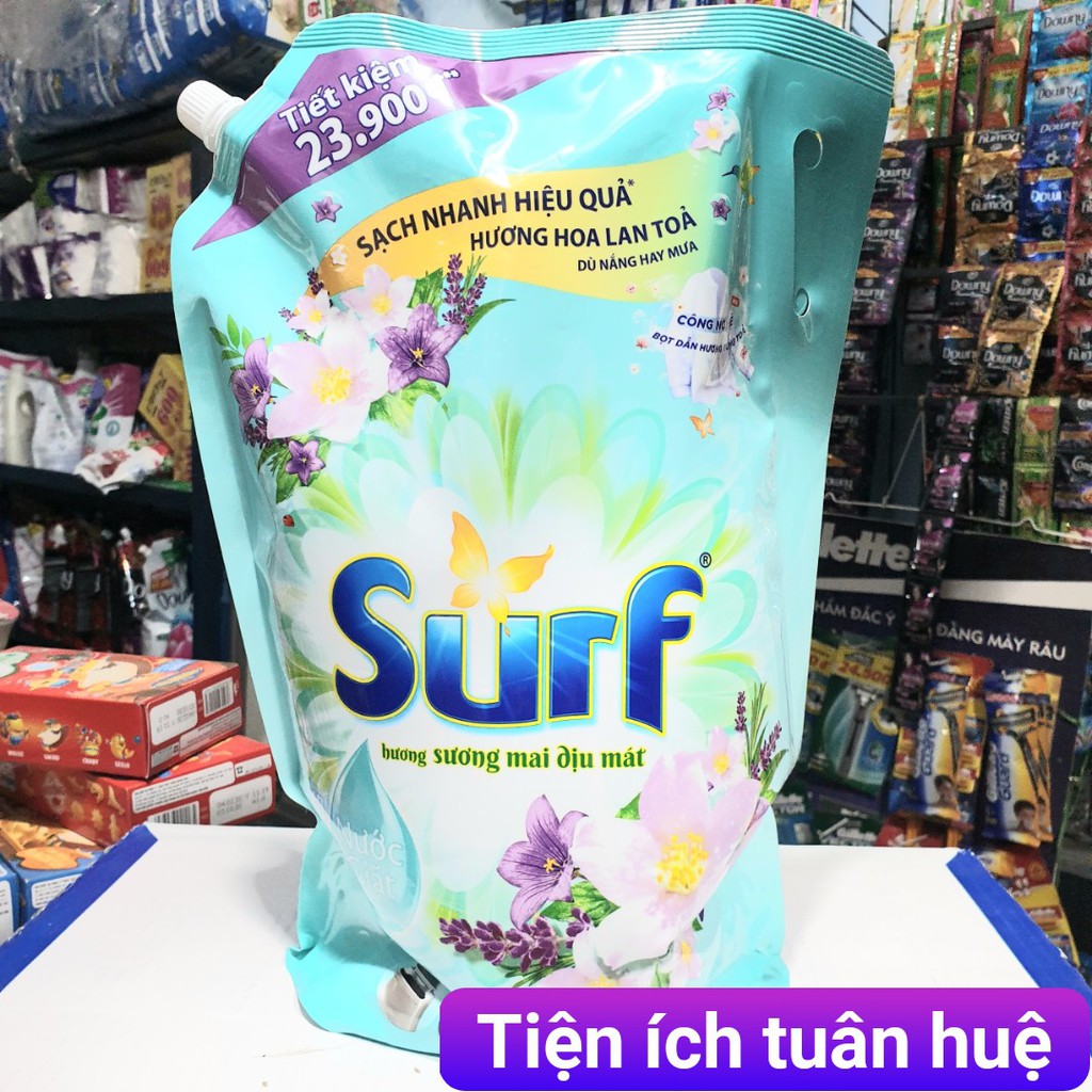 nước giặt surf túi nắp xoáy hương nước xả vải mới 3.5kg