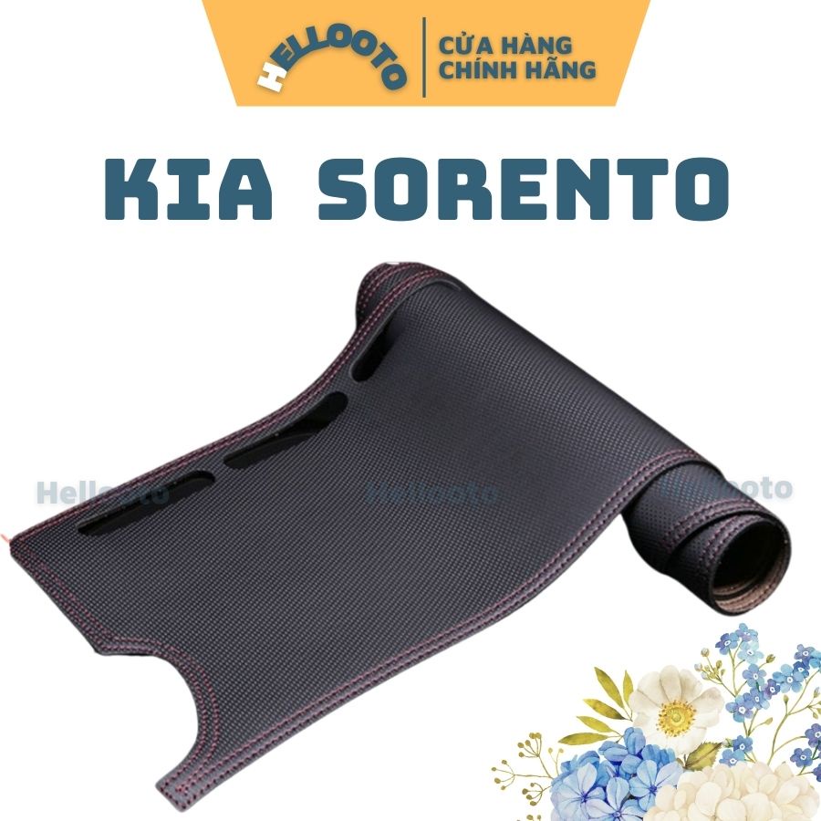 Thảm taplo da carbon xe Kia Sorento 2021 2022 màu đen Cao Cấp có chống trượt
