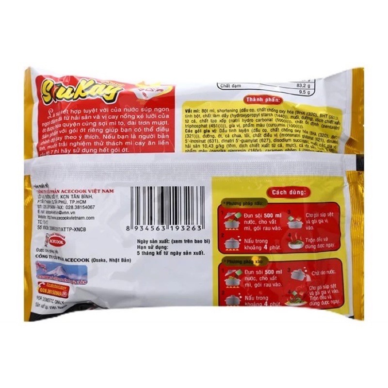 Mì Siu Kay Vị Hải Sản/ Bò Acecook gói 128G | BigBuy360 - bigbuy360.vn