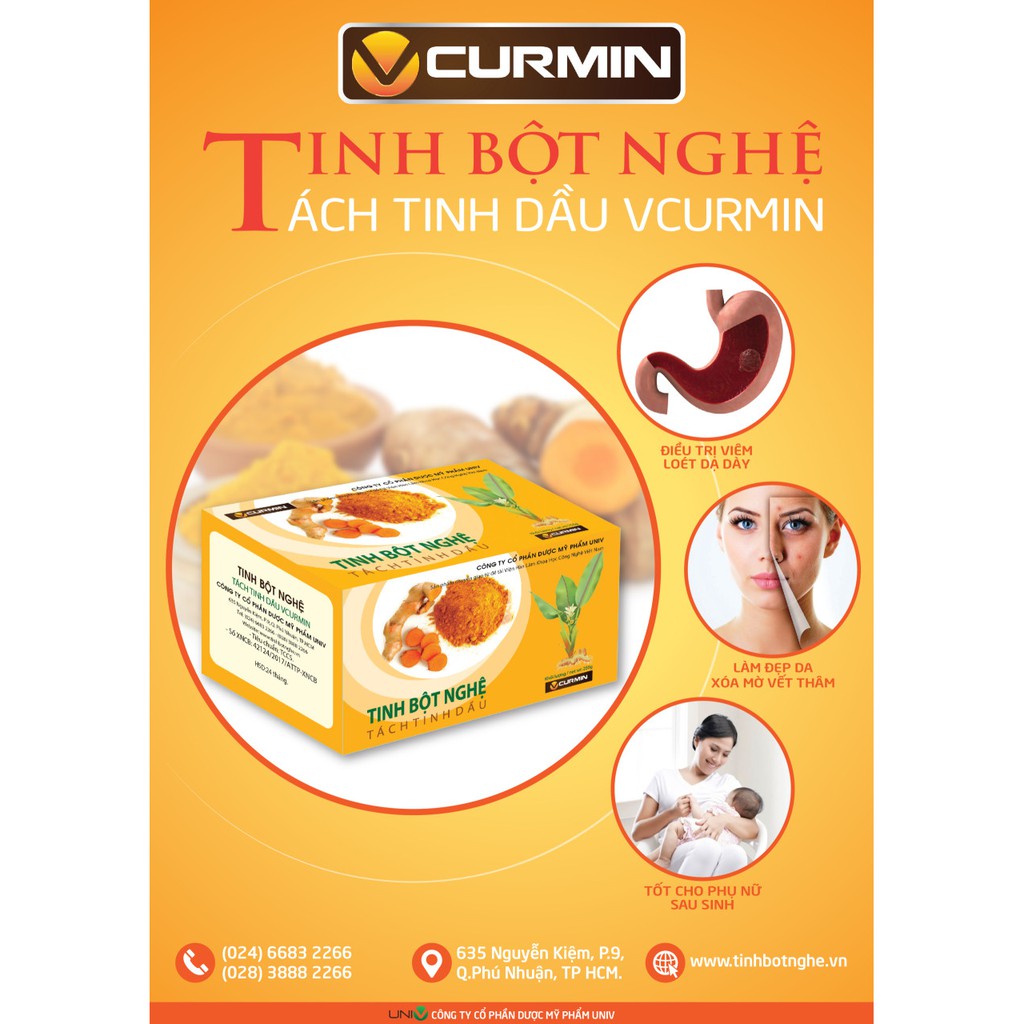 Tinh Bột Nghệ Viện Khoa Học Công Nghệ 100g VCURMIN