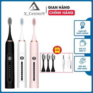 Bàn chải điện Sonic X7 phiên bản nâng cấp mới nhất - mẫu bàn chải đánh răng điện công nghệ châu Âu - tặng kèm 4 đầu chải
