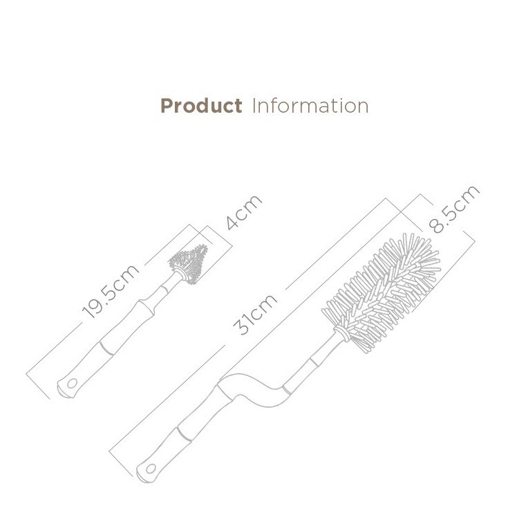 Cọ bình silicon hai chi tiết