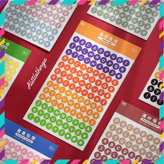 Nhãn dán chữ cái và số cách điệu màu pastel - ALT020