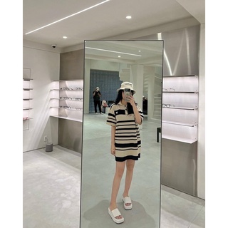 Đầm sọc cổ polo Sweet Tea