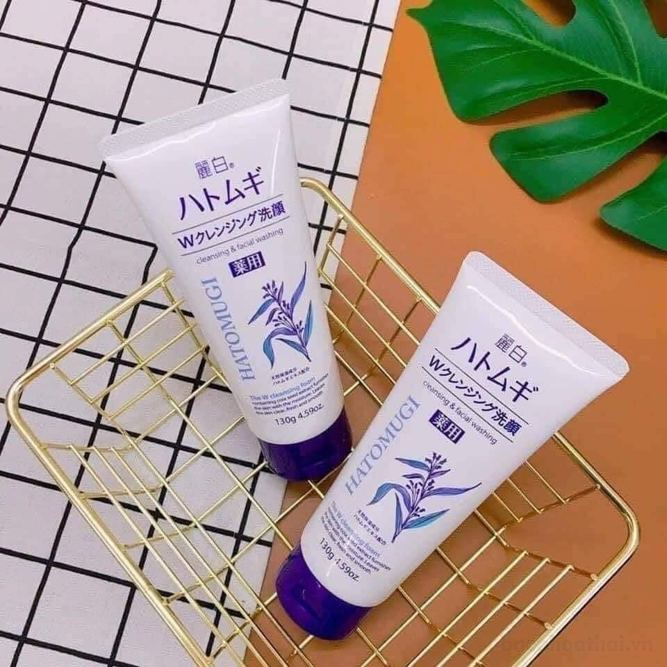 Sữa rửa mặt hạt ý dĩ Hatomugi The W Cleansing foam Nhật Bản