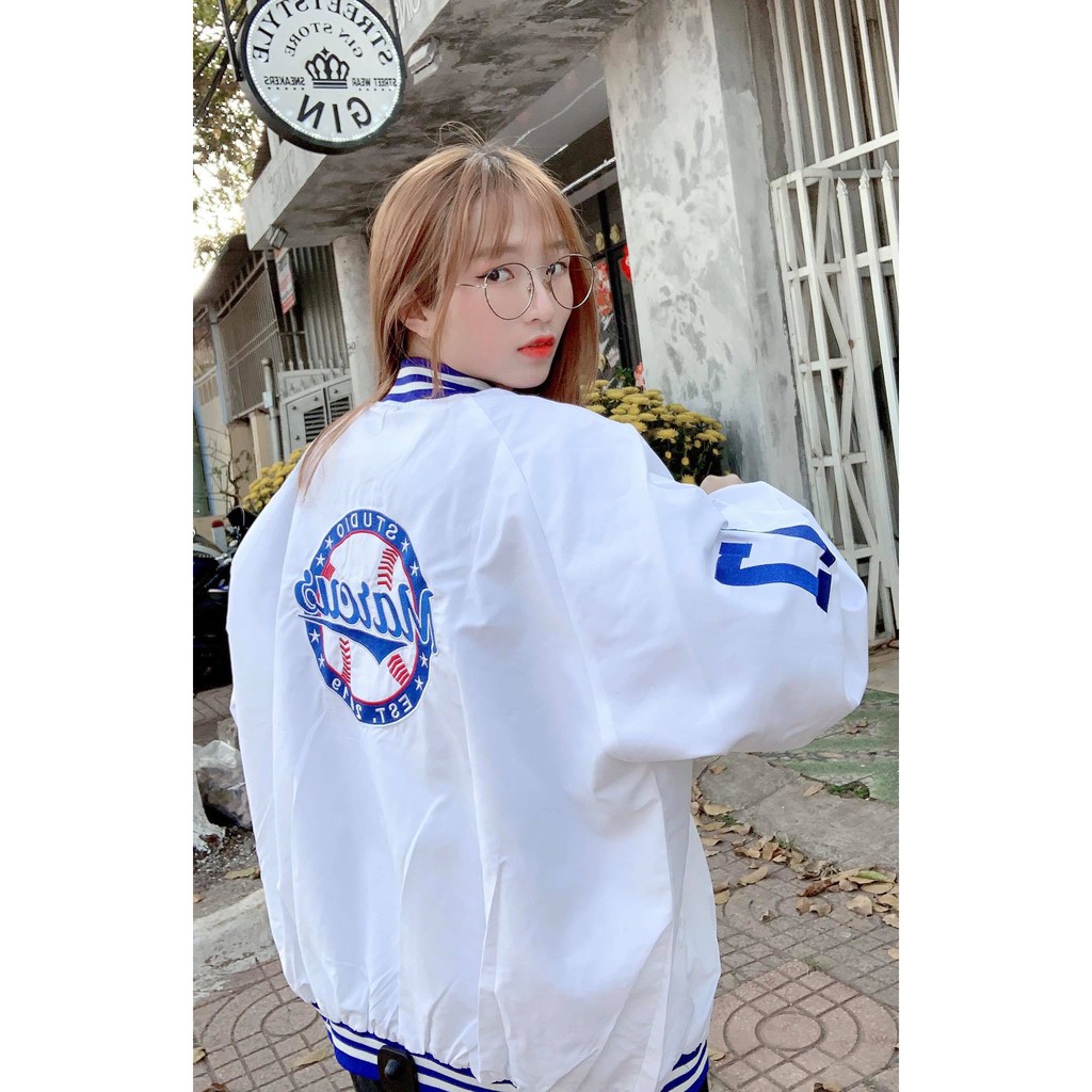 ÁO KHOÁC DÙ BOMBER MAR.CUS TRẮNG XANH  UNISEX KÈM ẢNH THẬT - GIN STORE | BigBuy360 - bigbuy360.vn
