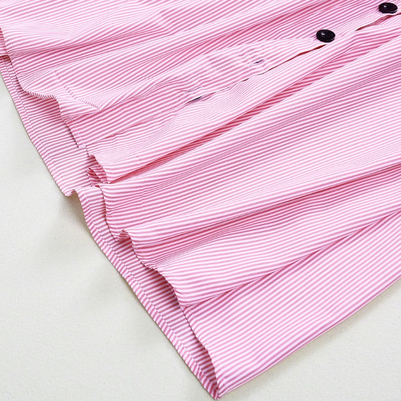 Xiangbao Đầm Kẻ Sọc Có Túi Phong Cách Boho Thanh Lịch Mặc Hàng Ngày