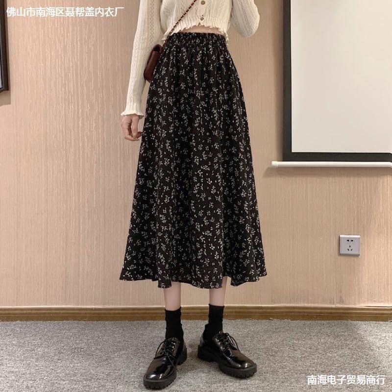 Chân váy dài hoa nhí nhiều màu