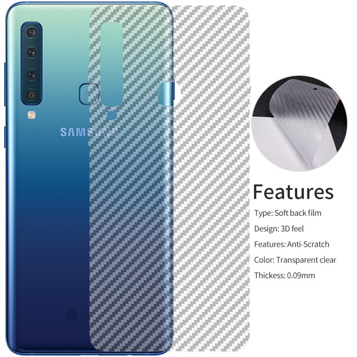 Miếng dán lưng vân carbon, các bon Galaxy A9 2018