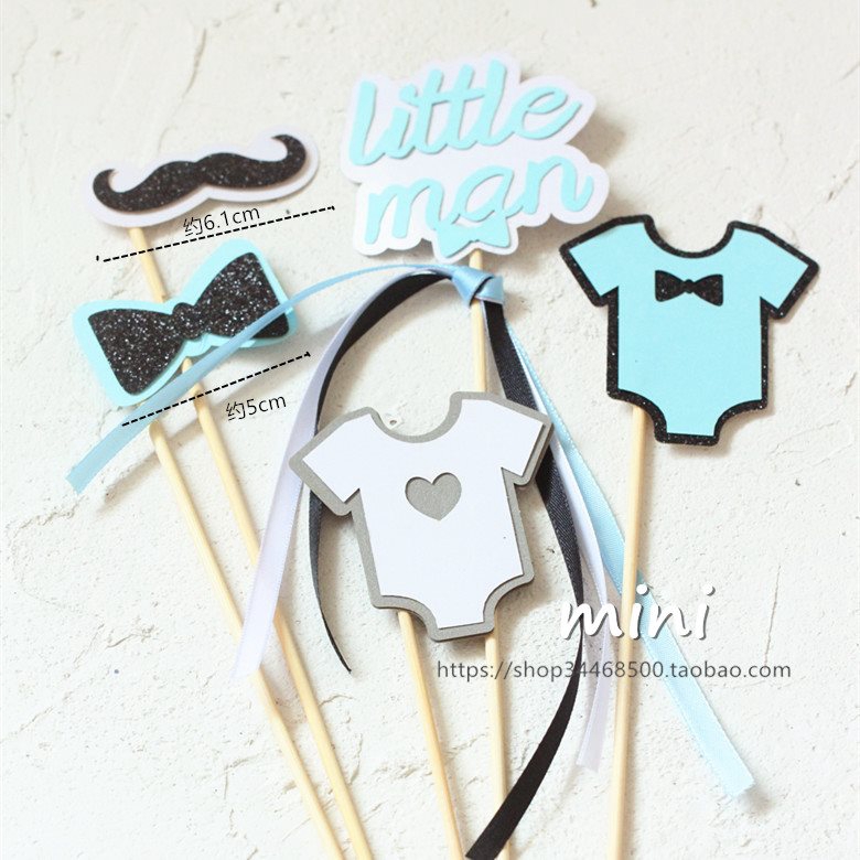 Set que cắm little man quần áo xanh