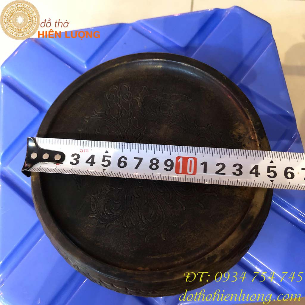 Cơi Đựng Trầu Cau Hoa Văn Màu Đen Giả Cổ - Âu Trầu Cau Bằng Đồng- Cơi Trầu Bằng Đồng