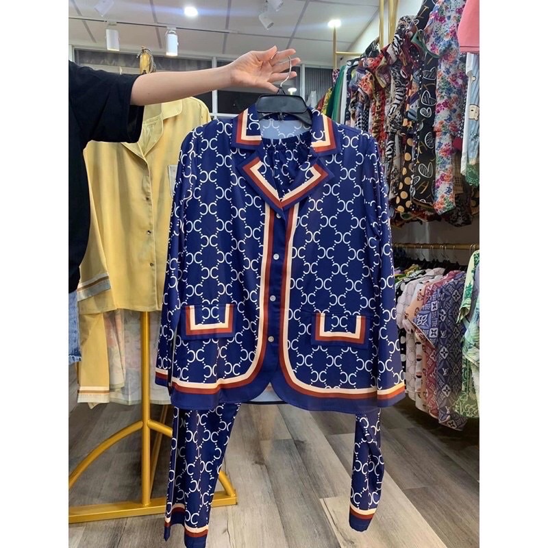 Bộ Pỵama Lụa Qc Mẫu Hot Hoạ Tiết Gc siêu sang
