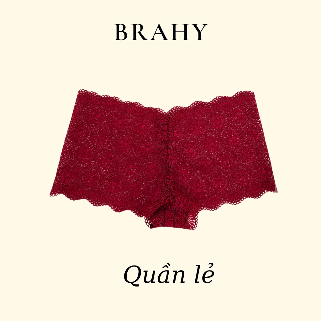 Bộ đồ lót nữ bralette đỏ có mút mỏng, vải ren cao cấp thoáng khí BRAHY 014