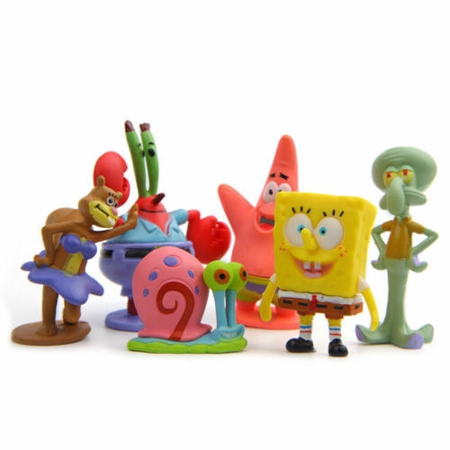 6 Mô Hình Nhân Vật Phim Hoạt Hình Spongebob Trang Trí Bánh Kem