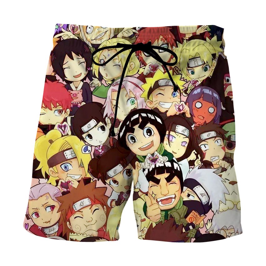 Quần Short In Hình Naruto 3D Thời Trang Đi Biển Mùa Hè Cho Nam
