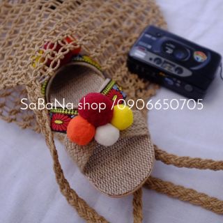 Dép cói cục bông mẫu mới