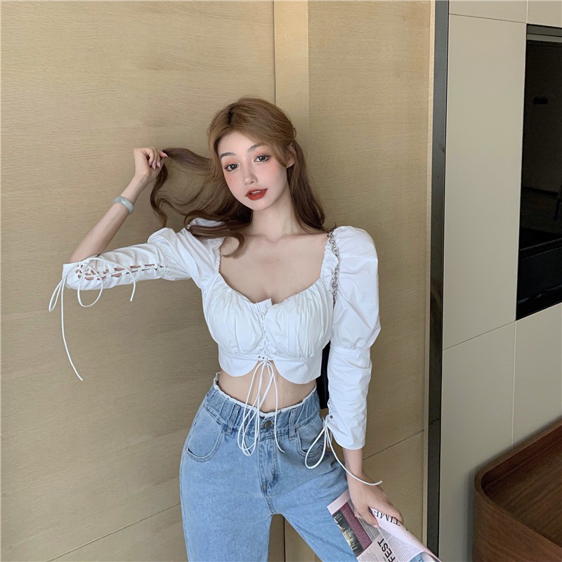 áo crop trắng