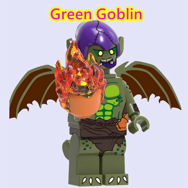 Bộ đồ chơi khối lắ́p ráp Lego mô hình nhân vật Avengers Hulk Ham Green Goblin Spider Man Spiderman độc đáo