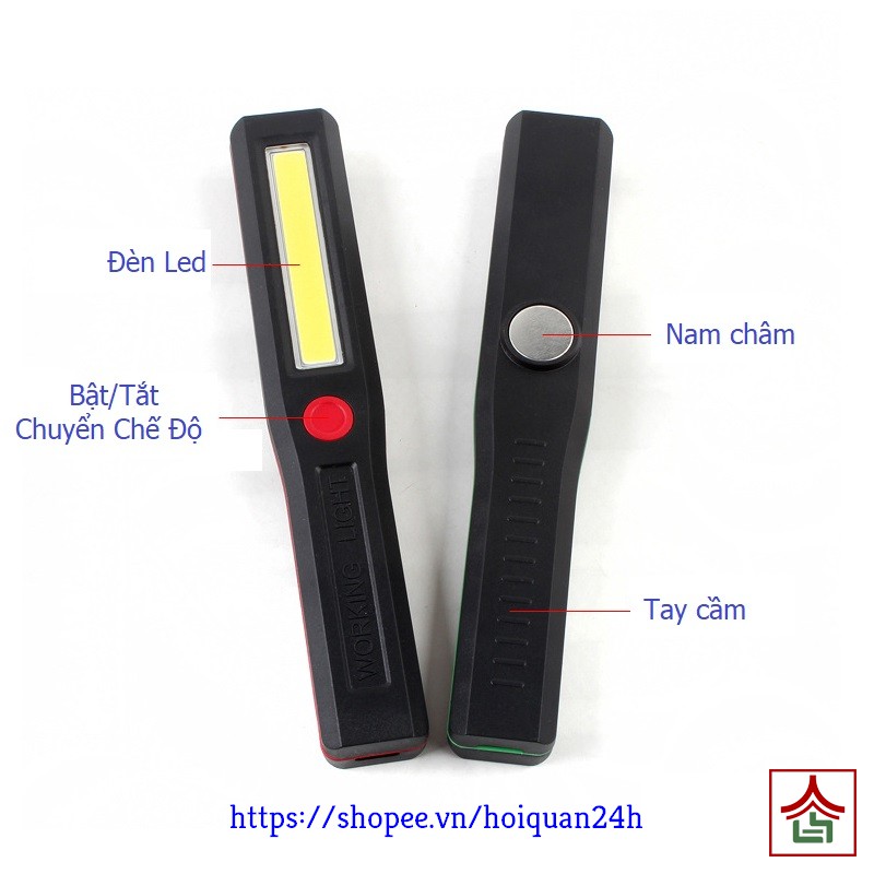 Đèn Led Cầm Tay Mini Chiếu Sáng Báo Hiệu 3 Chế Độ