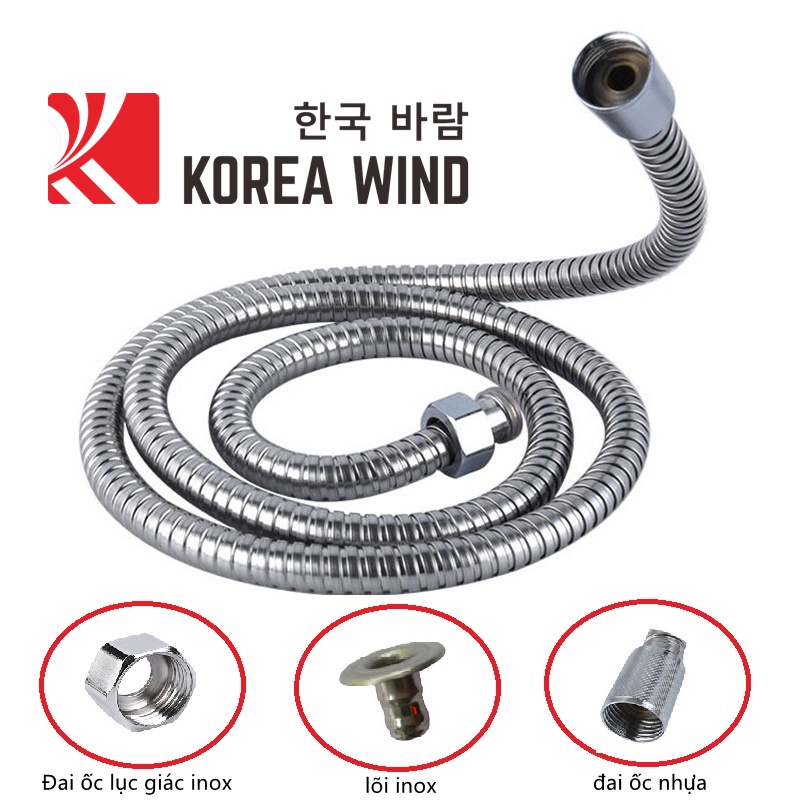 Bộ  Vòi sen tăng áp nước tắm nóng lạnh được và Cao Cấp Dây sen, không cần đục lỗ đế cài