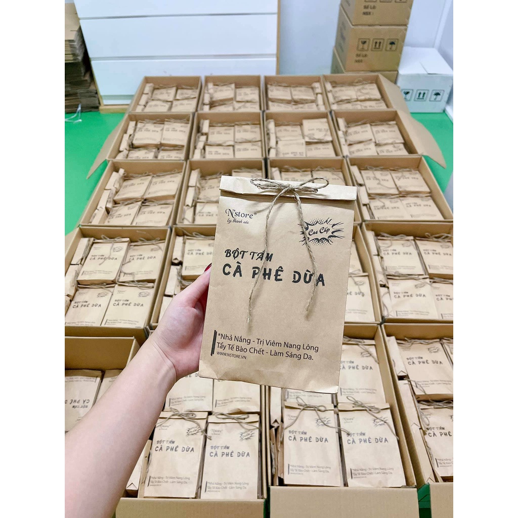 [Chính Hãng] Tinh bột cám gạo cafe dừa non Nstore by Thanh Nhi - Bột tắm trắng, tẩy da chết, giảm viêm nang lông | BigBuy360 - bigbuy360.vn