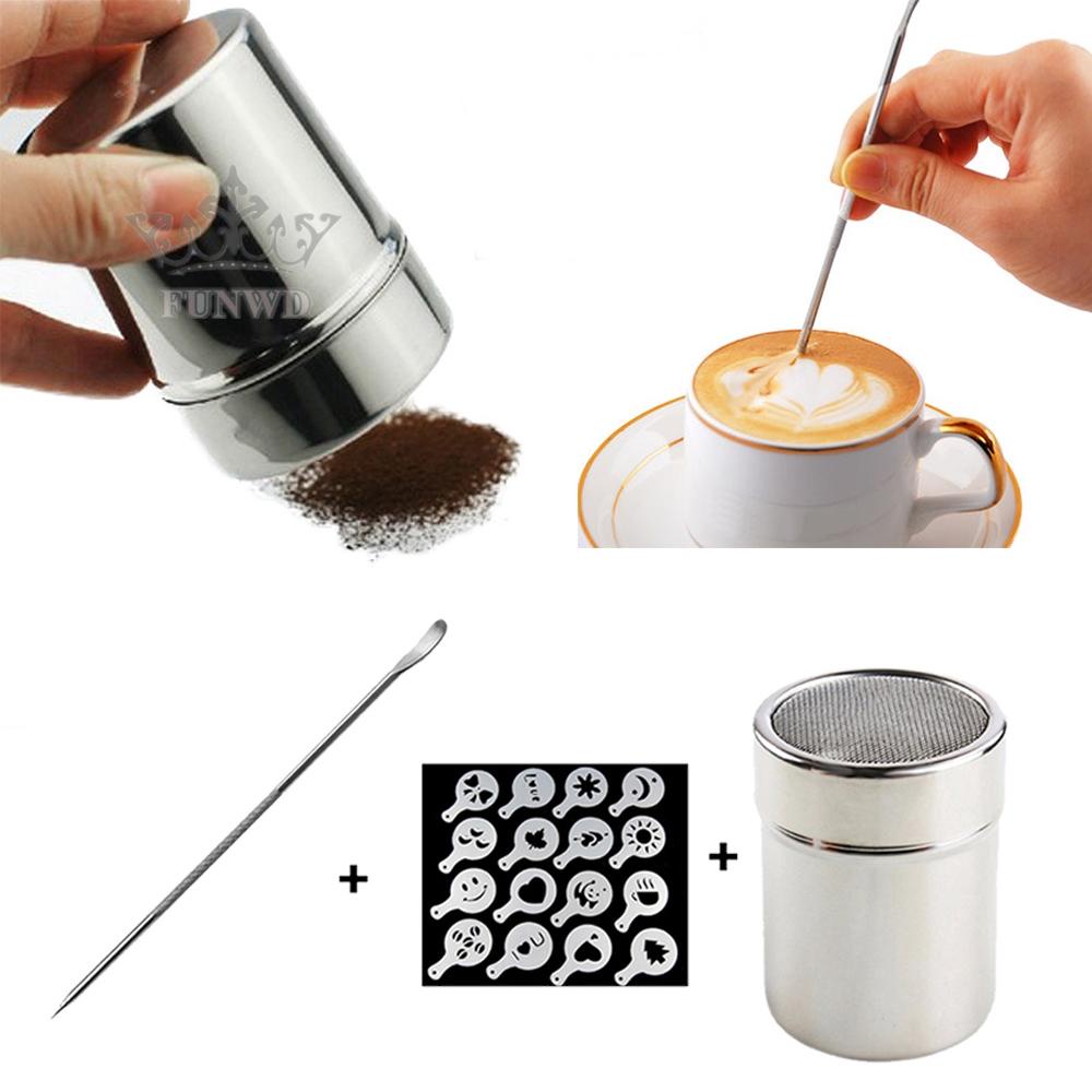 Latte Art tools Powder Duster Replace Stainless Steel Stencils Tool Accessories【Discount】