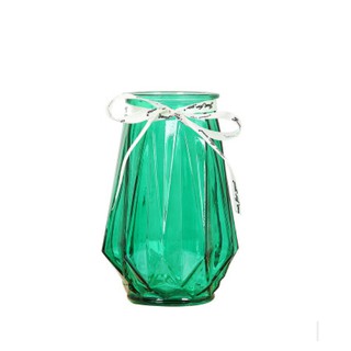 Lọ hoa thủy tinh xanh ngọc nơ